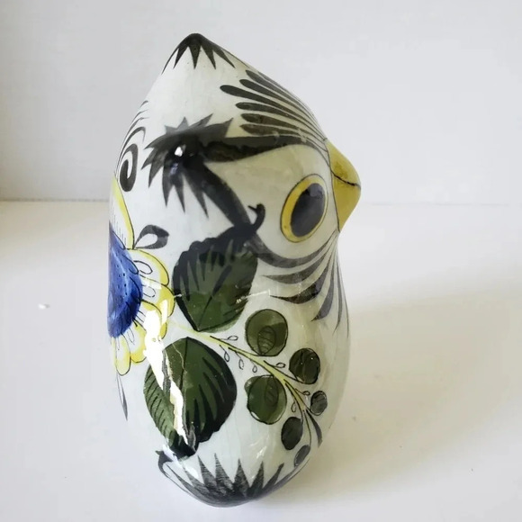 Vintage Folk Art Mexican Tonala  Style Pottery Owl Figurine. - Picture 3 of 6